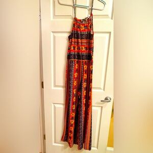 Planet Gold Boho Print Wide Leg Jumpsuit- New Without Tags